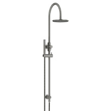 Round Gooseneck 200mm Twin Shower With Single Function Hand Shower